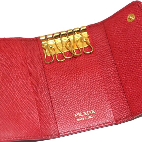 Prada Saffiano Leather Red Key Holder Wallet - Picture 9 of 15